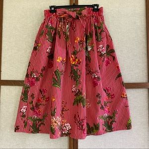 Truly 4 You Retro Striped Floral Skirt - Size M